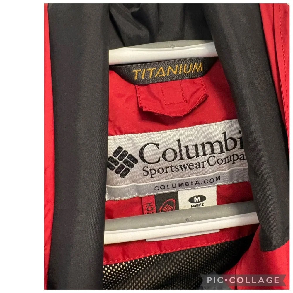 VINTAGE COLUMBIA SPORTSWEAR HOODED WINDBREAKER JACKET TITANIUM HIKING RAIN SHELL